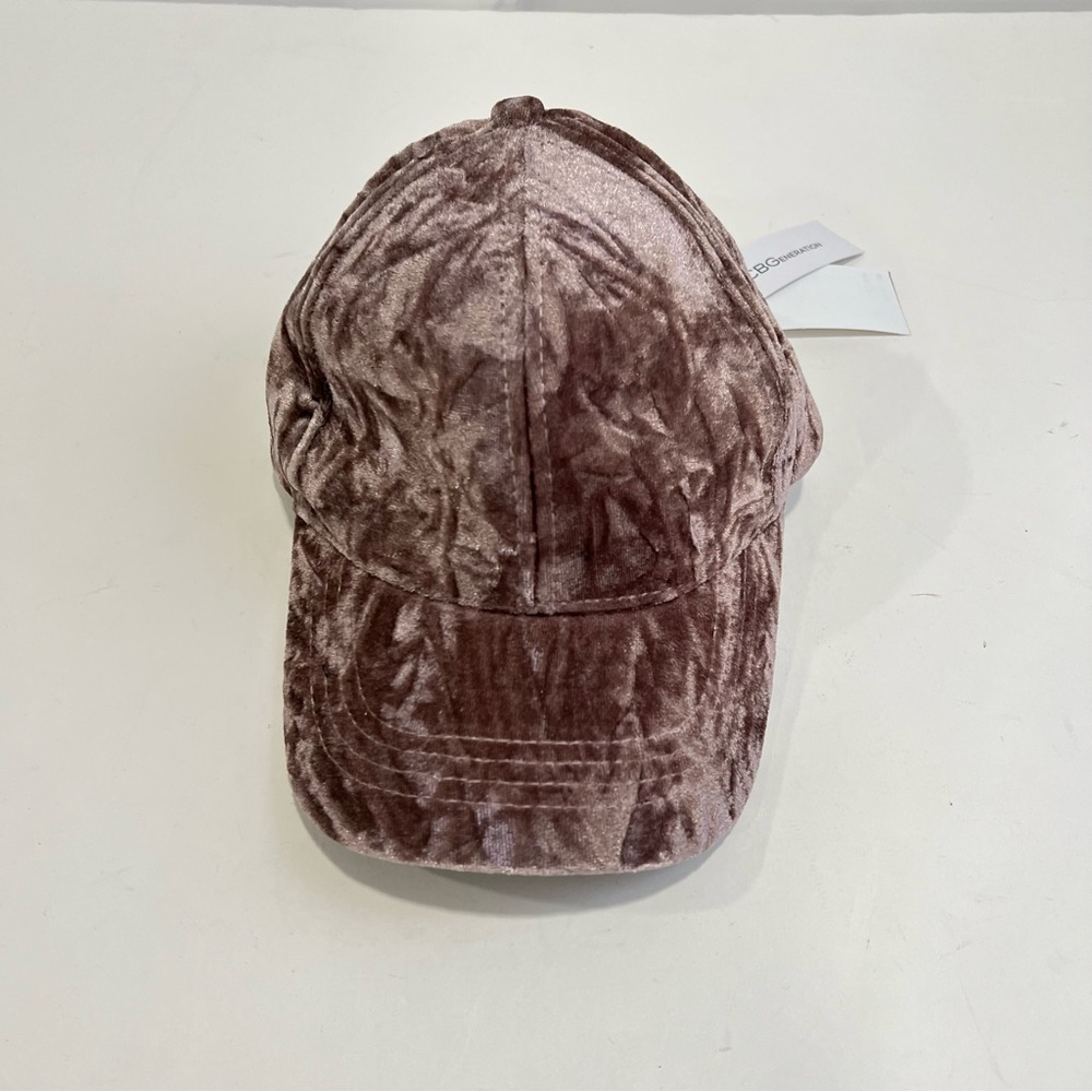 BCBGeneration Crushed Velvet Cap Hat In Dusty Rose - Reemoly - New With Tag
